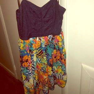 Spaghetti Strapped Tropical Dress